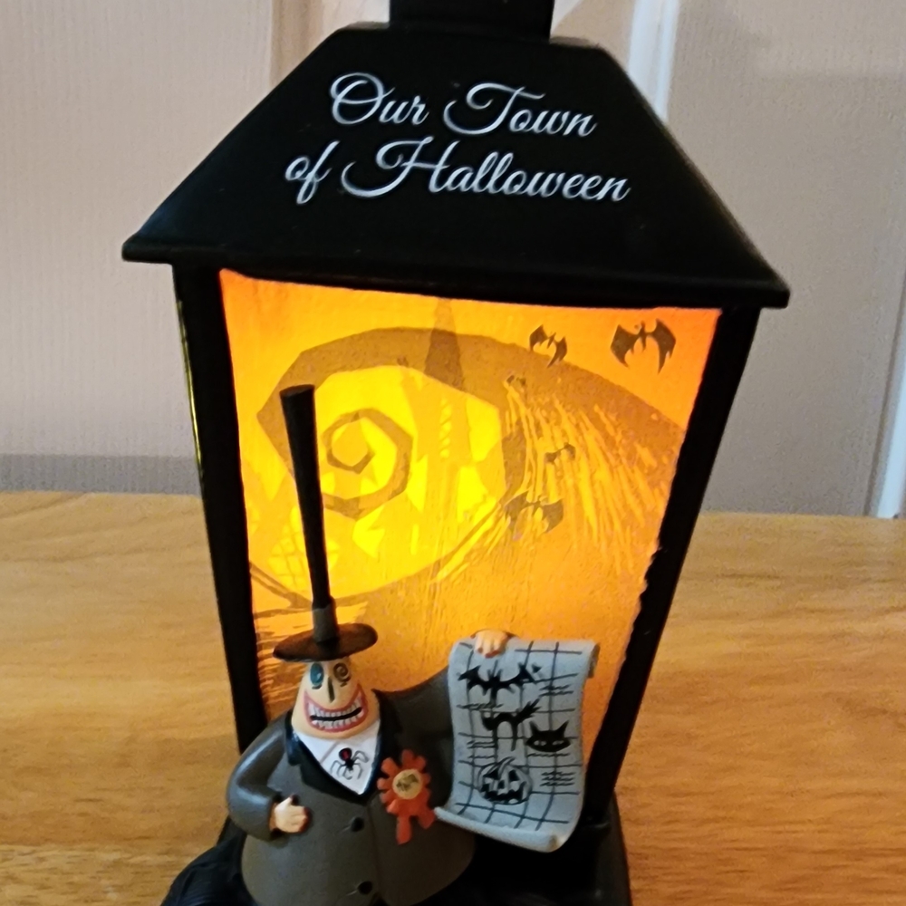 Nightmare Before Christmas Themed Black and Orange Lantern